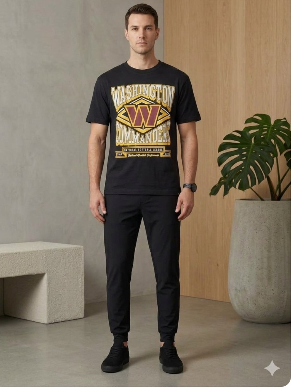 47 brand black Washington commanders tee shirt unisex mens NFL new M